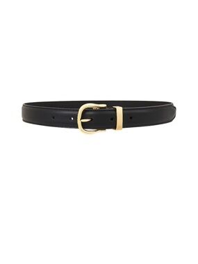 Nili Lotan Louise Belt in Black and Shiny Brass, Size 75